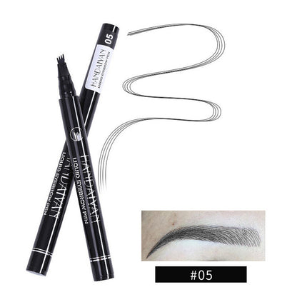 4-Prong Liquid Brow Pen - Ultra-Fine Tip,Eyebrow Liner, Waterproof Long Lasting