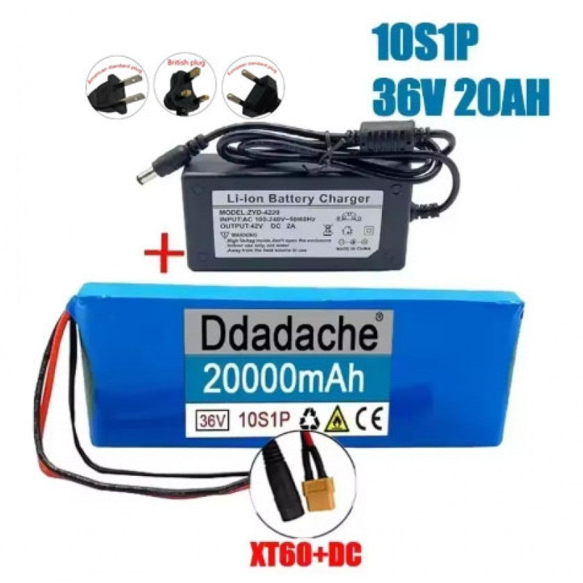 10S1P 36V 20Ah Li-ion Battery Pack Rechargeable High Power for Electric Scooter