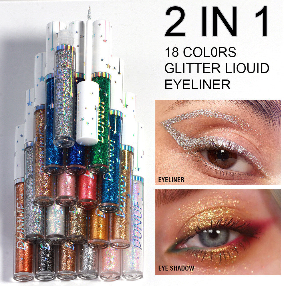 Long-lasting Shiny Glitter Liquid Eyeliner With 18 Colours Sequined eyeliner