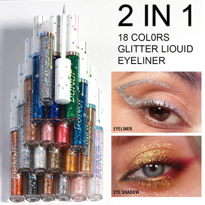 Long-lasting Shiny Glitter Liquid Eyeliner With 18 Colours Sequined eyeliner