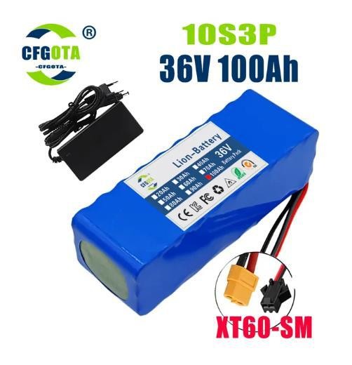 36V 100Ah Li-ion Battery Pack with BMS for 250W-500W Electric Scooter E-Bike