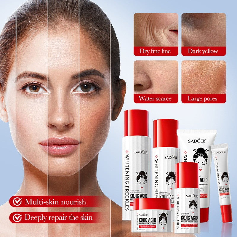 Kojic Acid Brightening Skincare Set Whitening Hydrating CleanserLotion Eye Cream