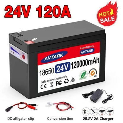 24V 120Ah Li-ion Battery for Solar Panel Charging Outdoor Camping