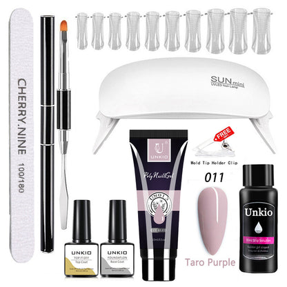 Poly Nail Gel Set with LED Lamp full Manicure Set Building for Nail Art Tool Kit
