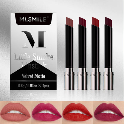 4Pcs/Set Lipstick Non Stick Cup Matte Thin Tube Makeup for Women long lasting