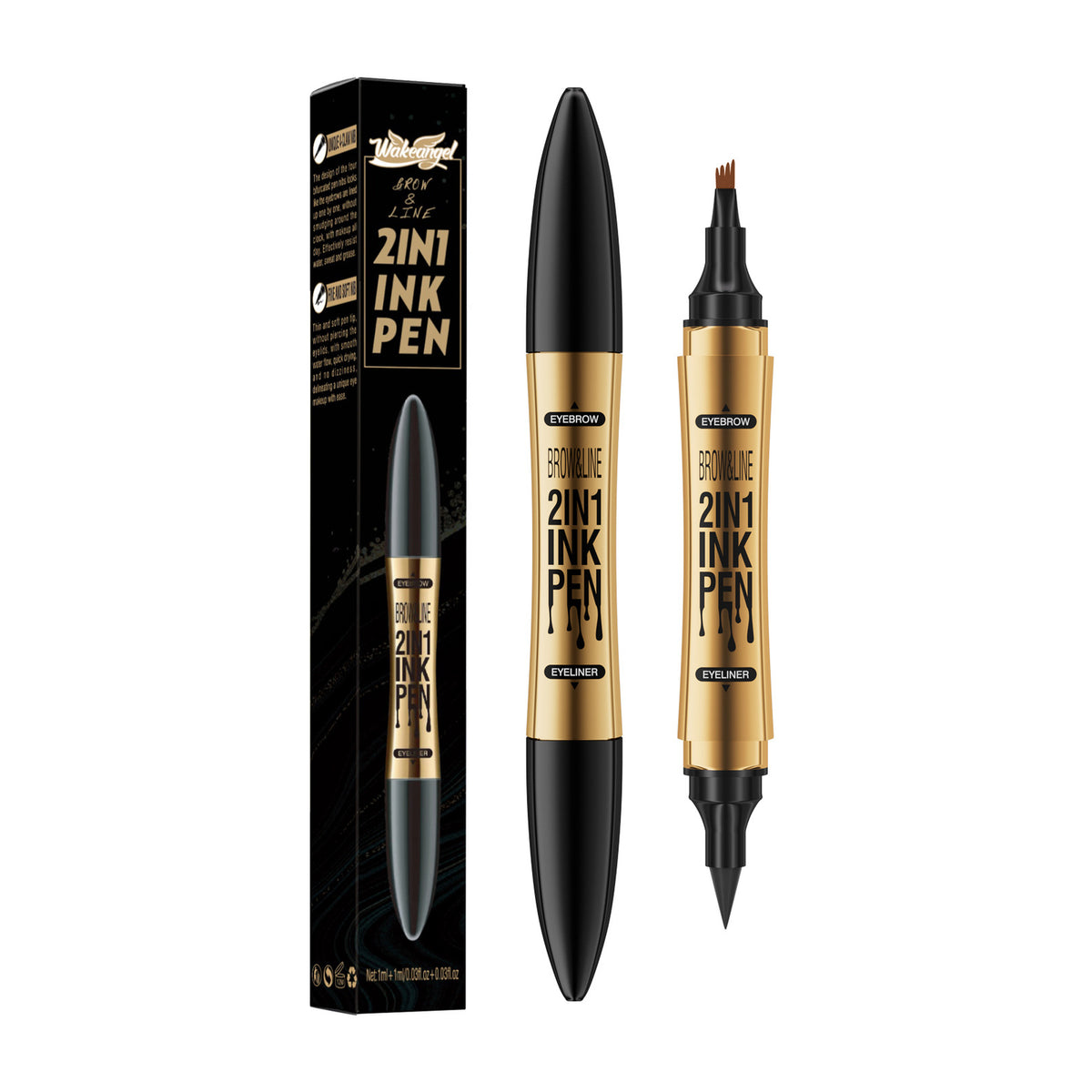 2in1 4 Forked Brow Pen & Eyebrow Liner - Waterproof, Sweatproof Makeup for Women