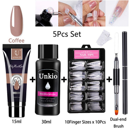 15ml Extension Gel Nail Polish Semi Permanent UV Hard Gel Nails Finger Prolong