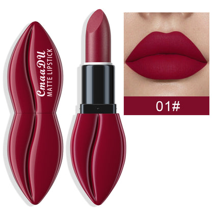 Matte Waterproof Lipstick & Lip Gloss - 10 Colors, Lip-Shaped Design