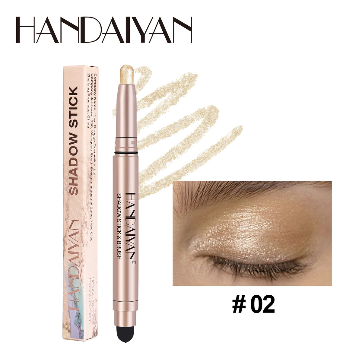 Shimmer Pearl/glitter finish Eye Shadow Liner 1-step application Waterproof