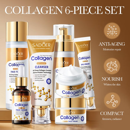 Collagen Skincare 6pcs/Set Firming Hydrating Nourishing Anti-Aging Anti-Wrinkle