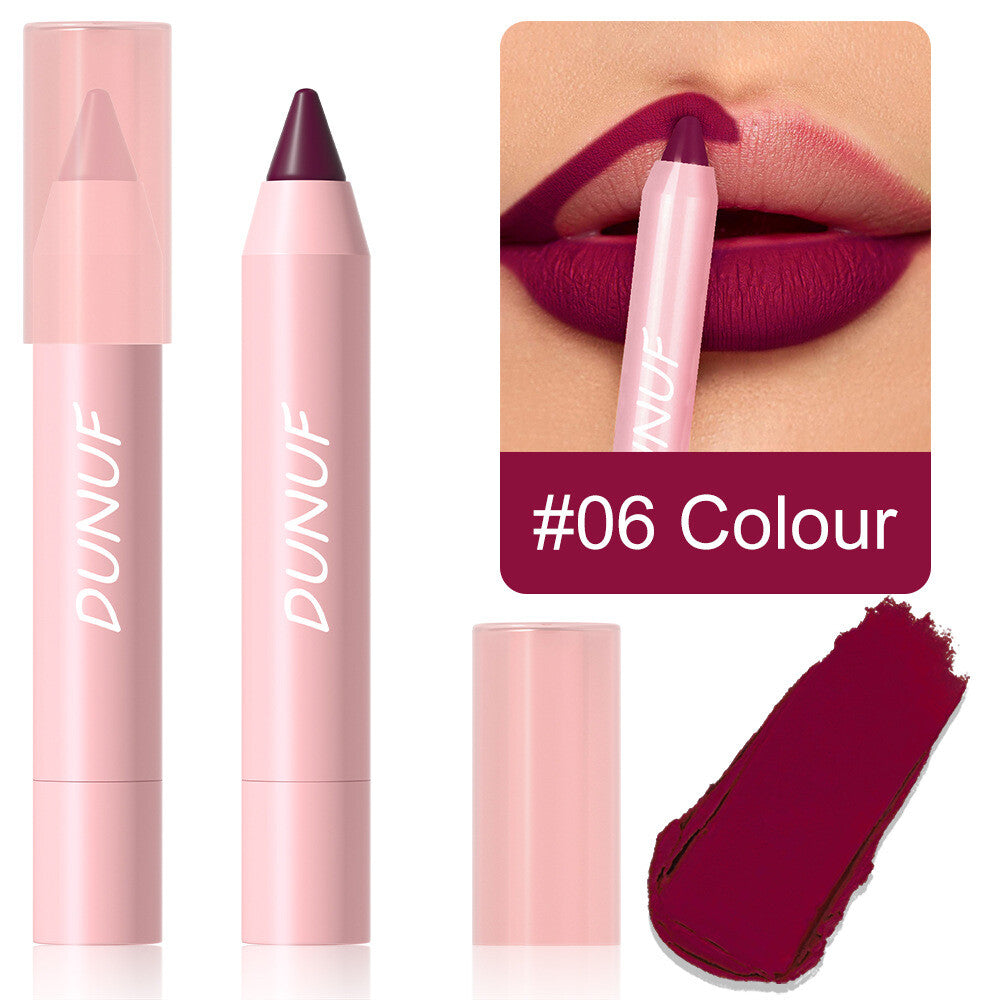 18-Color Matte Lip Pencil Gloss - Waterproof Long Lasting Smudge Proof Non-Stick