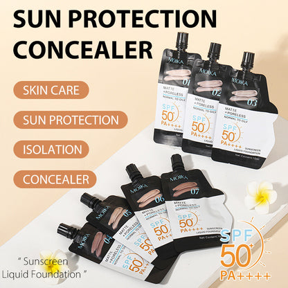 MOIKA 7 Color Perfect UV Sunscreen Skincare Milk Foundation 50+ PA++++ 10ml