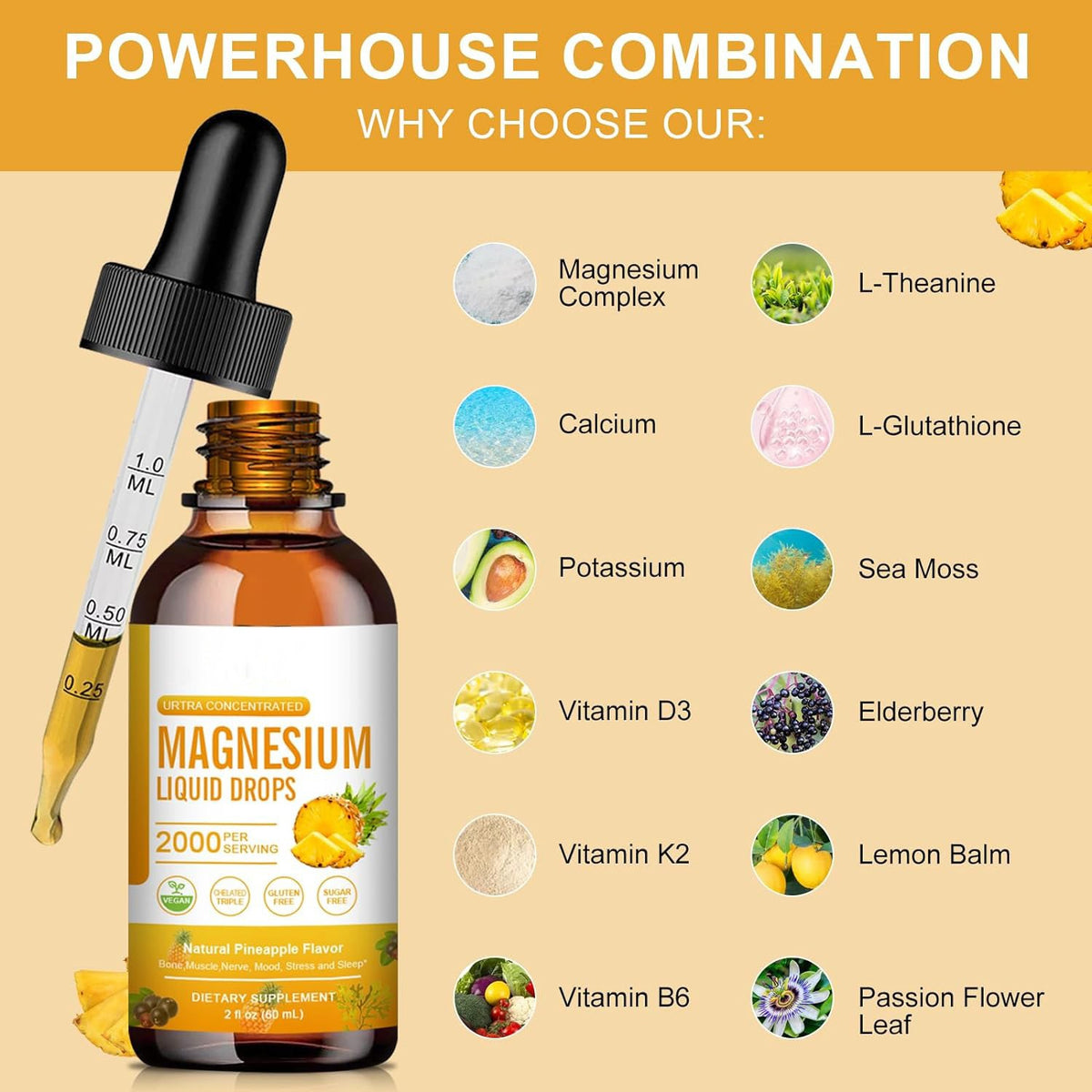 2Pack Magnesium Complex Supplement for Sleep Support Muscle Recovery and Energy