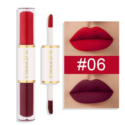 2-in-1 Double Ended Matte Lip Gloss Lipstick - Long Lasting, Waterproof