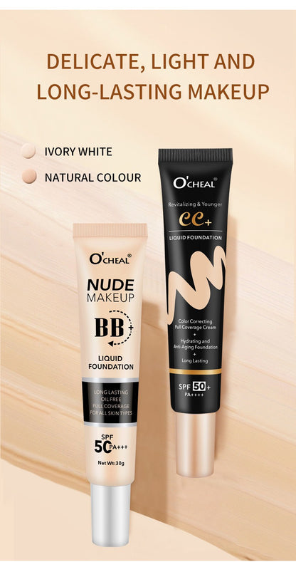 BB Cream CC SPF50+ PA+++ Tinted Moisturizer Primer Full Coverage Hydrating