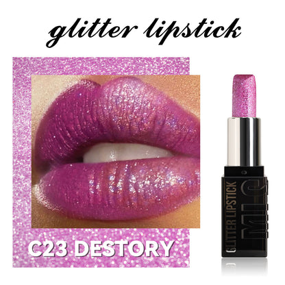 6 Colors Glitter Pearl Lipstick for Women Metallic diamond Long Lasting