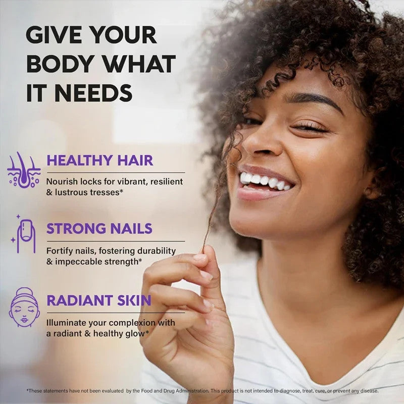 Biotin Collagen Keratin Capsules for Hair Strength and Nail Health Support
