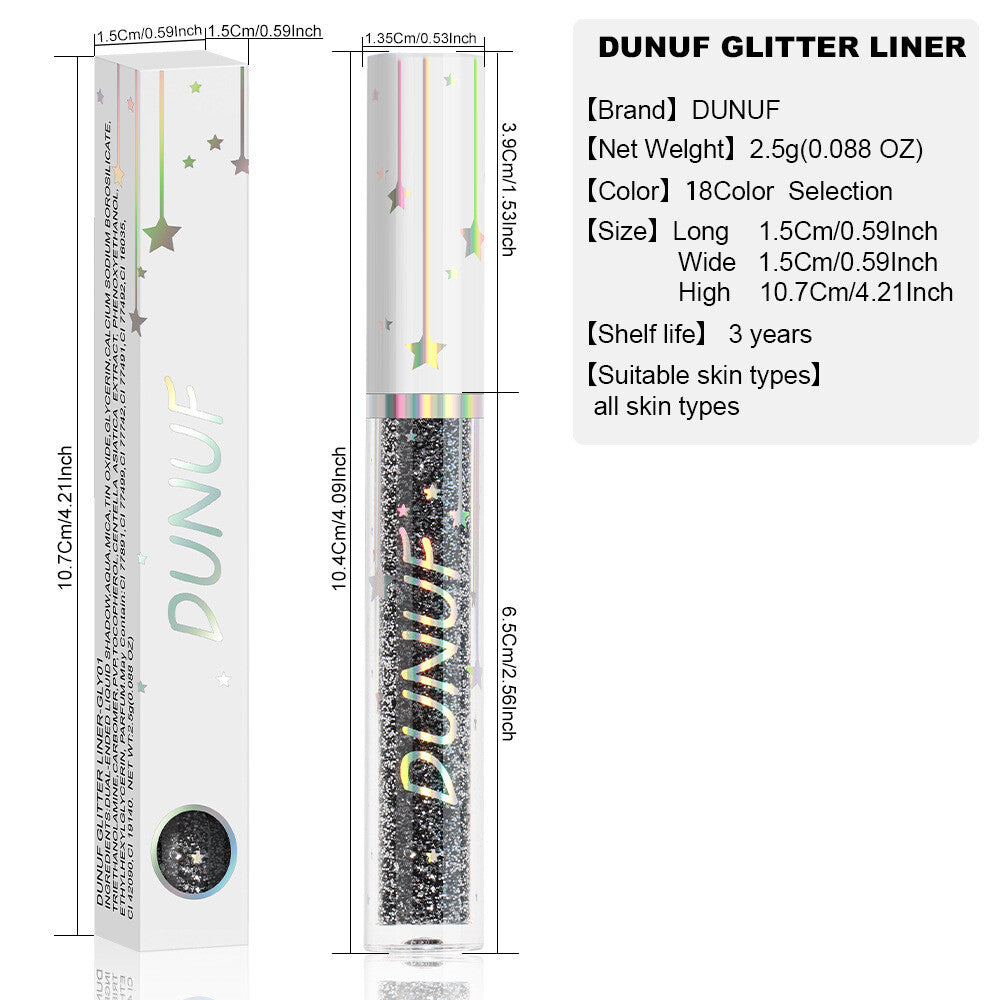 Long-lasting Shiny Glitter Liquid Eyeliner With 18 Colours Sequined eyeliner