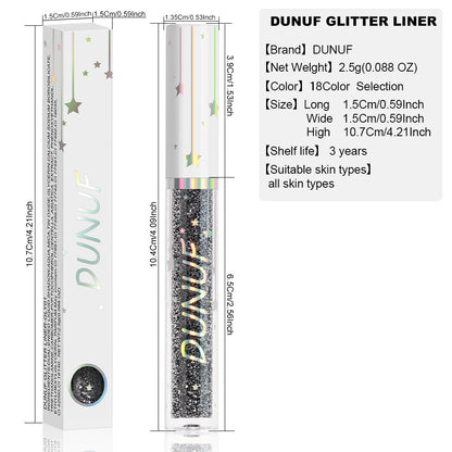 Long-lasting Shiny Glitter Liquid Eyeliner With 18 Colours Sequined eyeliner