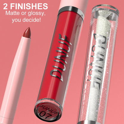 3-in-1 Lip Liner + Lips Gloss + Lip Oil 💄 Matte & Shimmer 🌸 Long Lasting