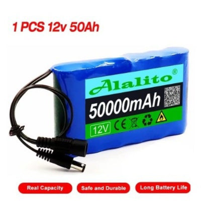 Portable 12V 50Ah Rechargeable Li-ion Battery Pack 12.6V 30Ah for Camping