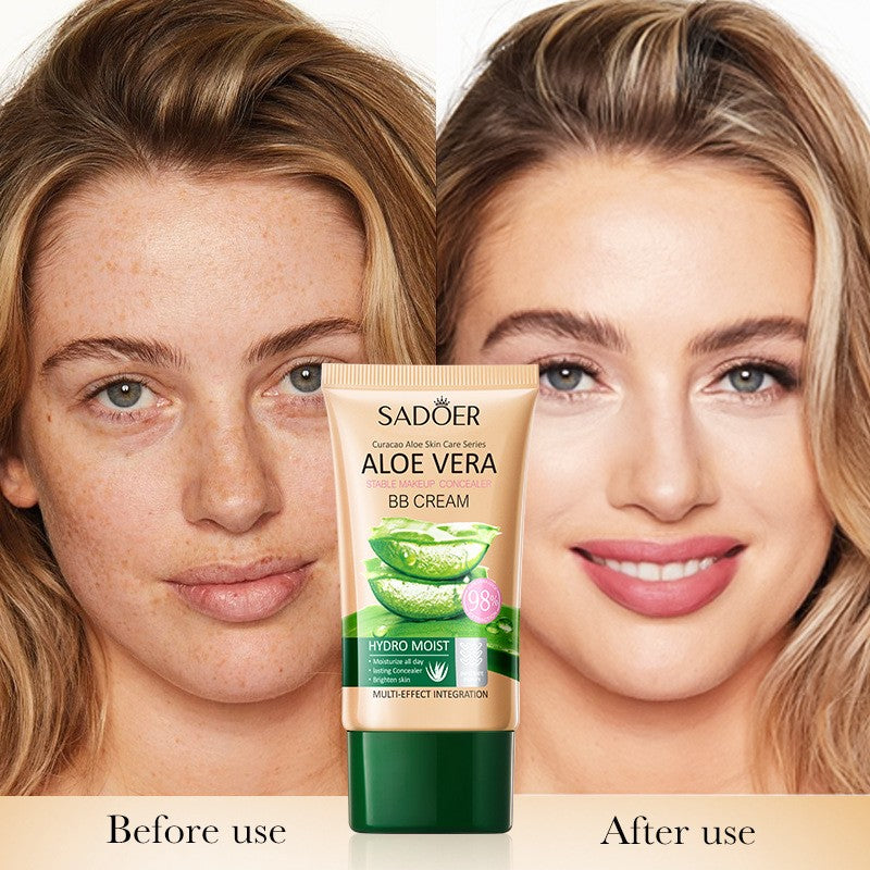 Aloe Vera BB Cream Tinted Moisturizer - Long Lasting Color Correcting Makeup