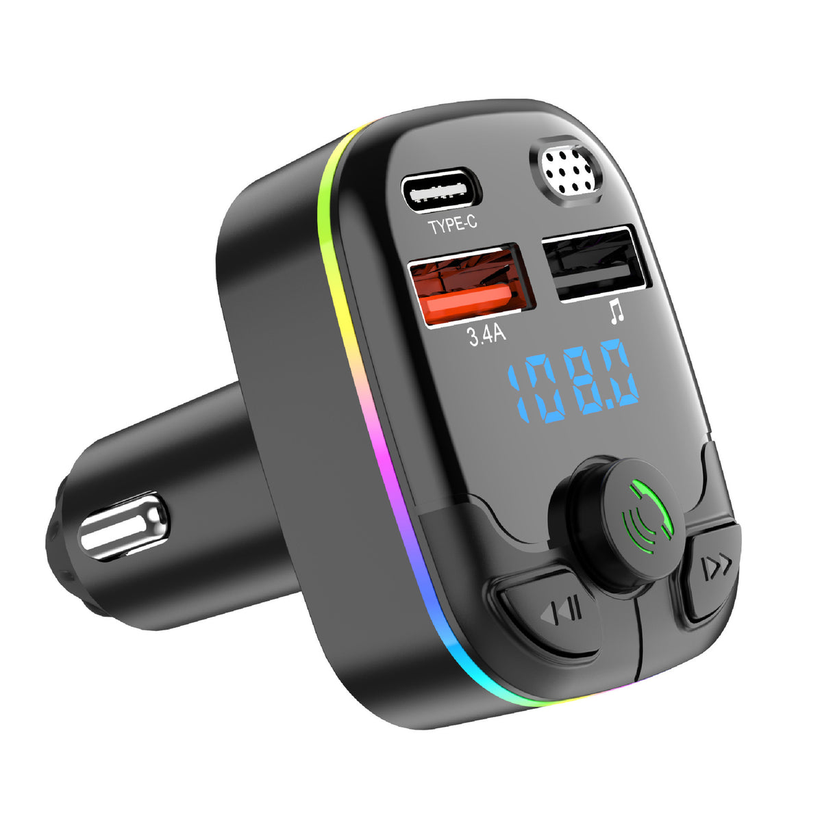 Car Cigarette Lighter Bluetooth Calling FM Radio Transmitter PD Fast Charging