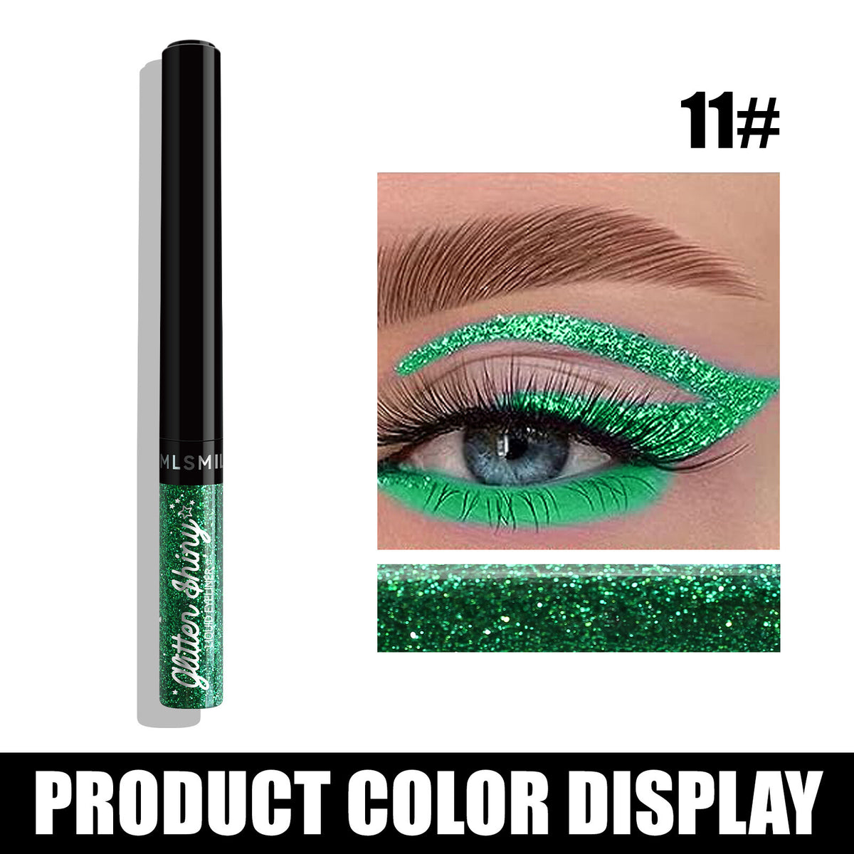 Glitter Liquid Eyeliner Pen - Metallic Shine Waterproof Smudge-Proof, Vibrant