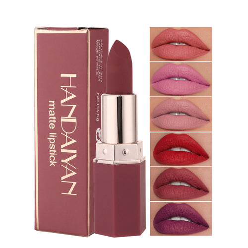 6 Colors Matte Lipstick Color Makeup Waterproof Moisturizing Long Lasting