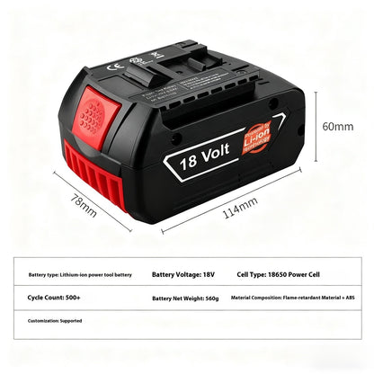 Bosch 18V 4.0Ah 5.0Ah 6.0Ah Li-ion Battery for Power Drill Tools Equipmen