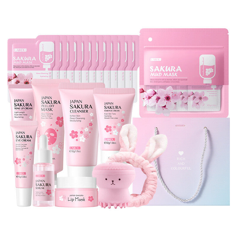 Skin Care set Skin Masks Cleansing Device Eye Mask Essence Cleanser Hand Cream