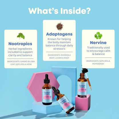 Kids Herbal Focus Drops with Ginkgo Biloba for Concentration Support