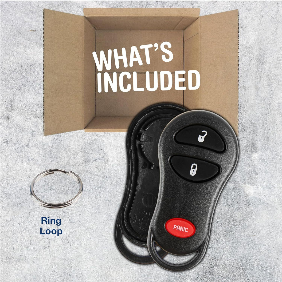 KeylessOption Key Fob Cover Case Replacement for Chrysler Caravan Dodge Ram Jeep