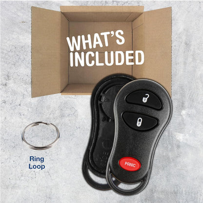 KeylessOption Key Fob Cover Case Replacement for Chrysler Caravan Dodge Ram Jeep