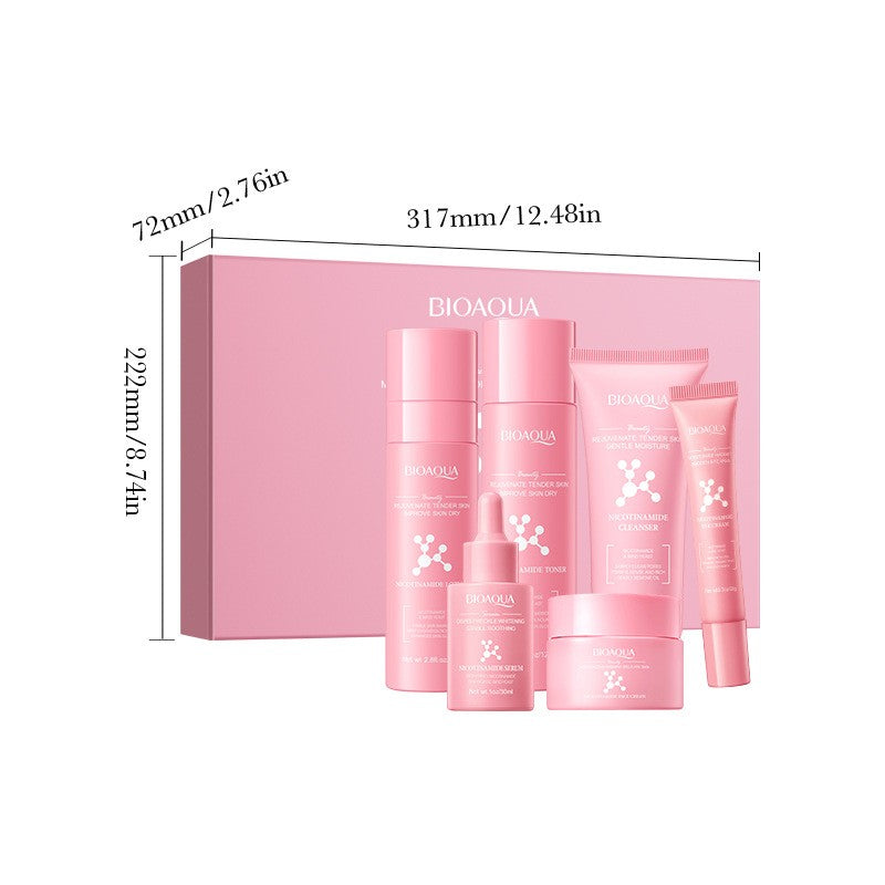 Niacinamide Hydrating Skin Care Set Cleanser Toner Eye Serum Lotion Cream