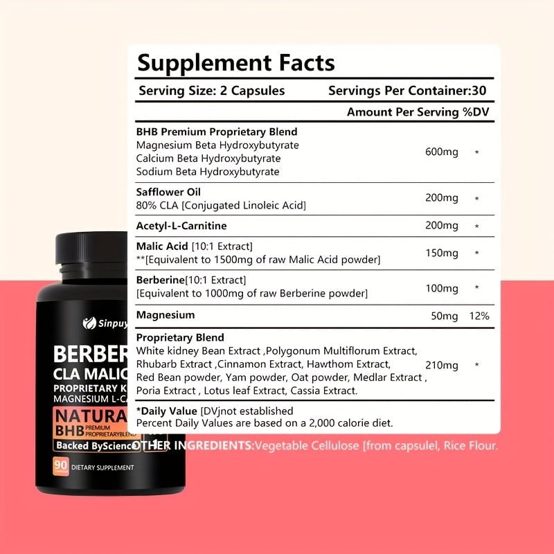 Sinpuyle Berberine 20 in 1 Keto BHB Supplement-1 Bottle 90 Capsules