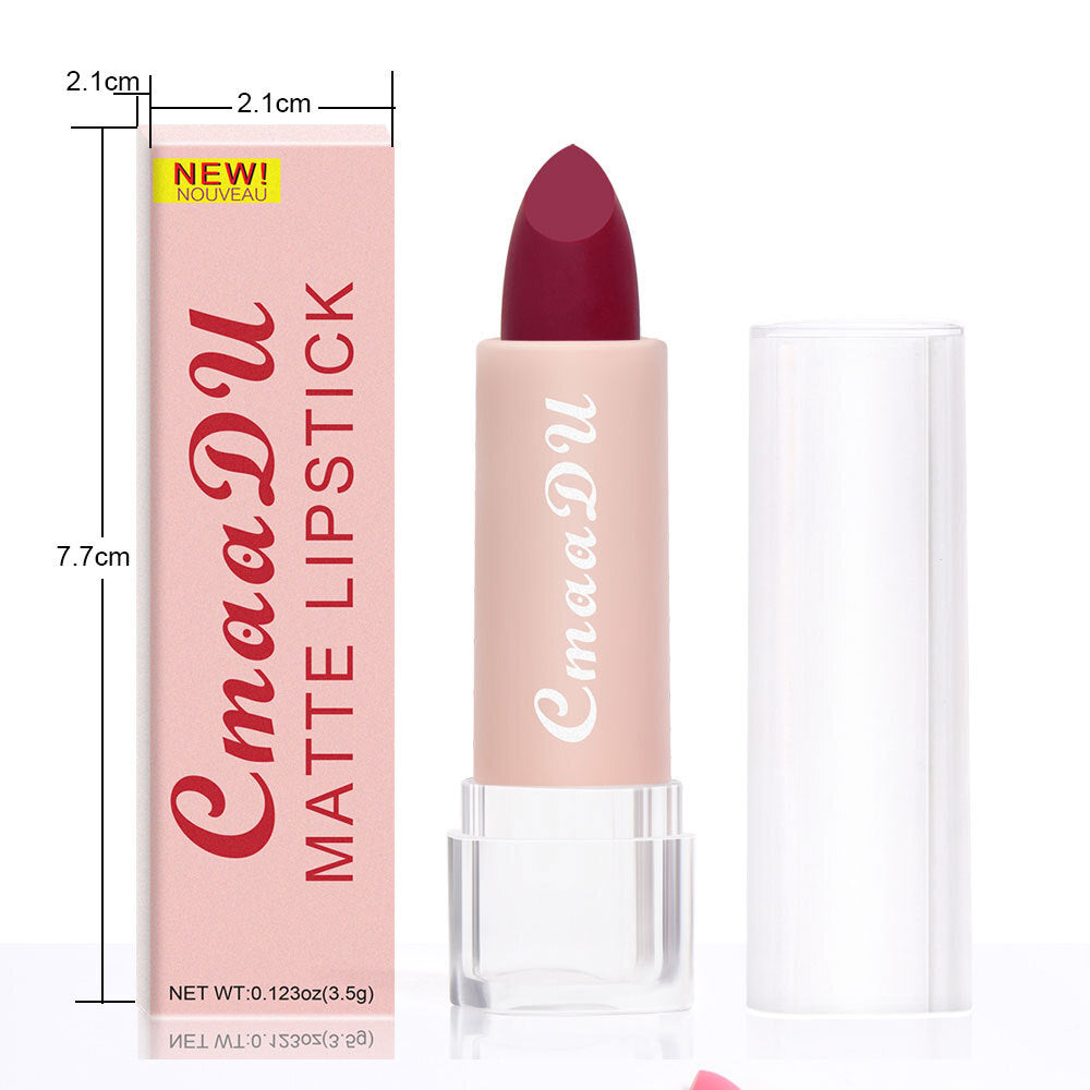 15-Color Matte Lipstick - Waterproof, Long-Lasting, Non-Stick Vegan