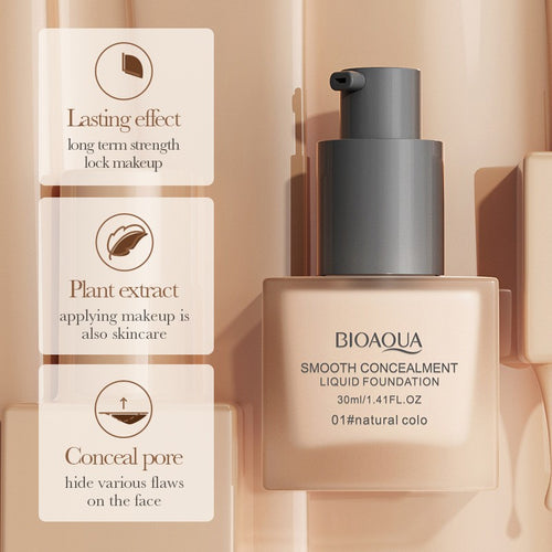 Liquid Foundation BB Cream Breathable Long Lasting Transfer-Proof Natural Finish