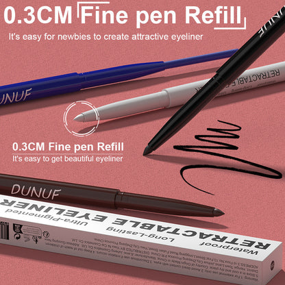 Waterproof Eyeliner Pencil - Longwear, Smudge-Proof, Quick-Dry Gel Formula