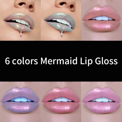 6 Colors Laser Holographic Lip Gloss Liquid Lipstick Glitter Waterproof Metallic