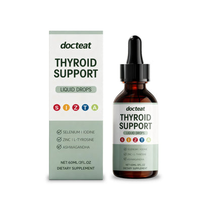 Thyroid Support Liquid Drops with Selenium Iodine Zinc L Tyrosine Ashwagandha