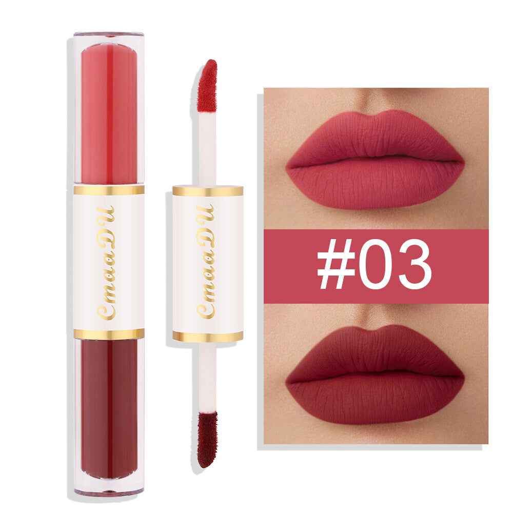 2-in-1 Double Ended Matte Lip Gloss Lipstick - Long Lasting, Waterproof