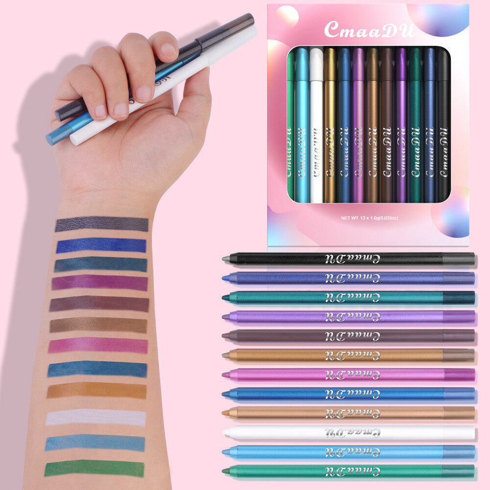 12 Colors Lying Silkworm Pen Eye Shadow Eyeliner Pen Waterproof Long Lasting