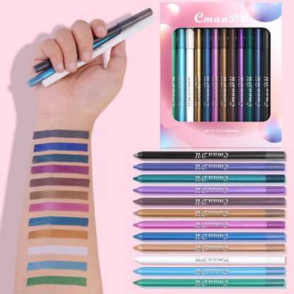 12 Colors Lying Silkworm Pen Eye Shadow Eyeliner Pen Waterproof Long Lasting