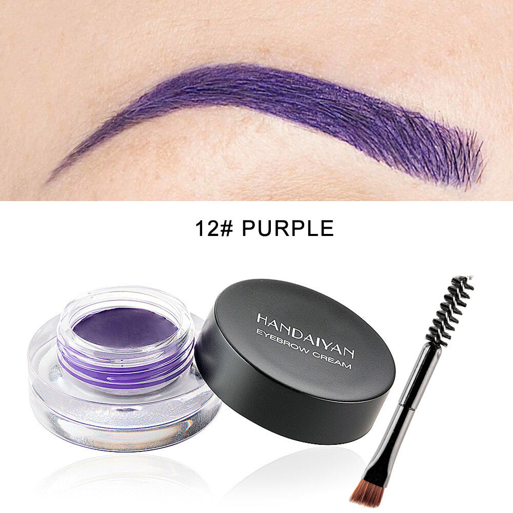 12-Color Eyebrow Liner & Mascara with Brush- Waterproof For Sparse Brows