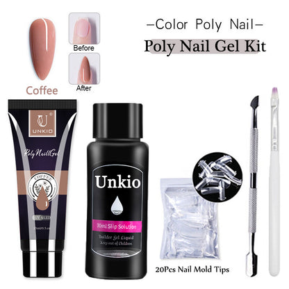 Acrylic Extension Poly Nail Gel Kit Quick Building Complete Tools Brush Form Set