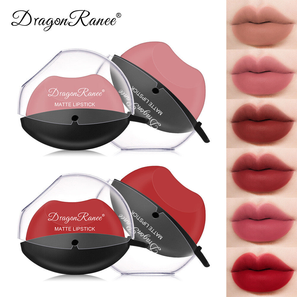 Lip-Shaped Matte Velvet Lipstick - Long Lasting Red (Easy Apply) Waterproof