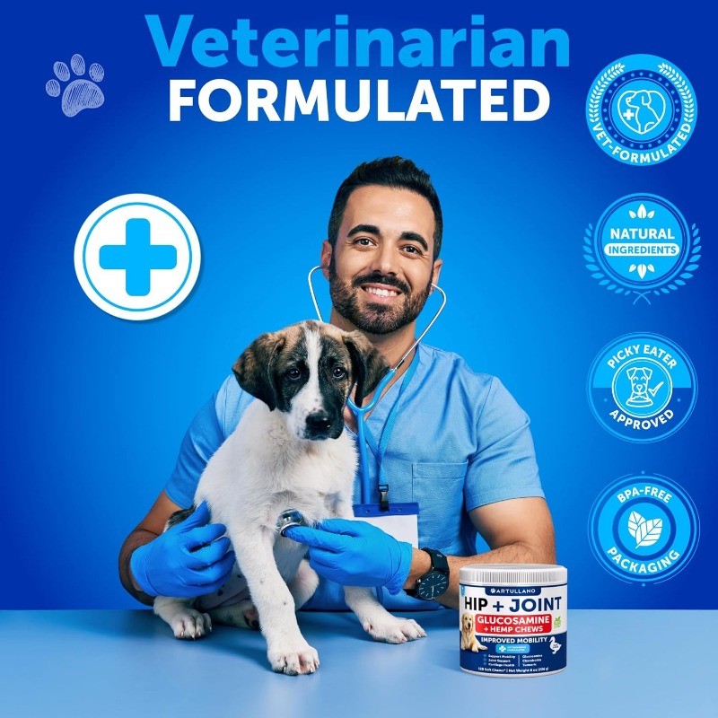 Dog Hip & Joint Chews with Glucosamine & Chondroitin for Mobility Support