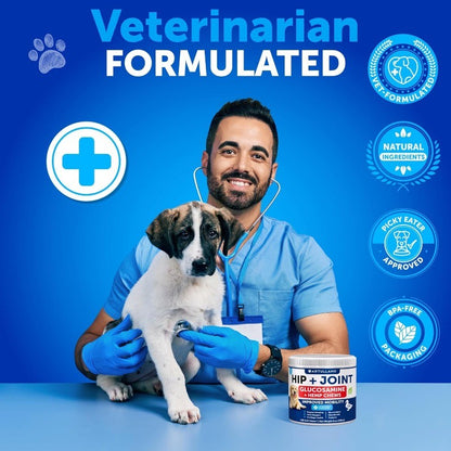 Dog Hip & Joint Chews with Glucosamine & Chondroitin for Mobility Support
