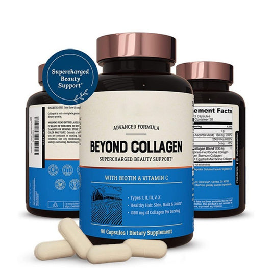 Beyond Collagen Peptides Capsules Skin Hair Nail Joint Health Support